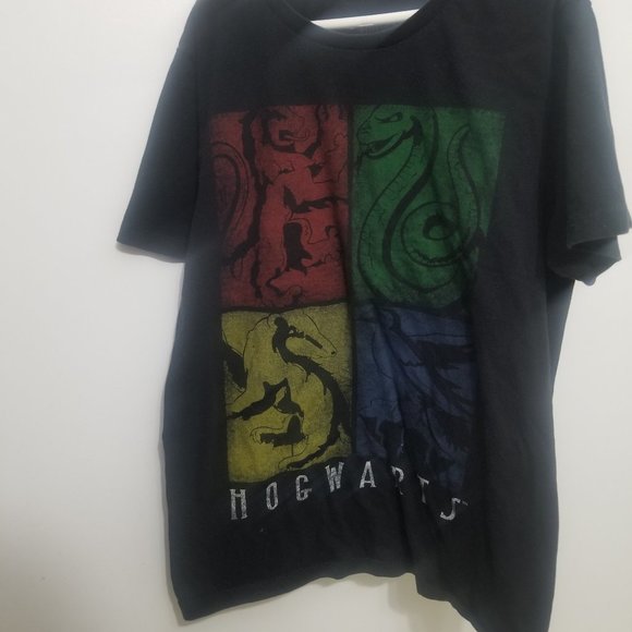 black Harry Potter Hogwarts men's M cotton tshirt - Picture 2 of 5
